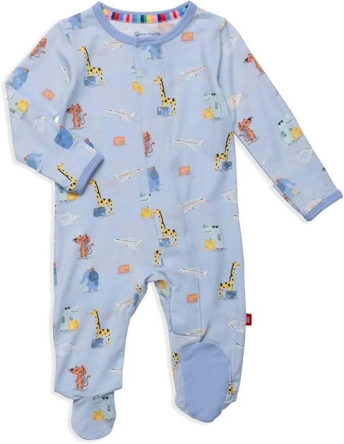 Magnetic Me Boys Modal Magnetic Baby Footie Pajamas | Silky Soft Modal Fabric | Baby Sleepers Available in Sizes PRE - 24M