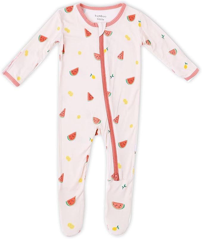 Bamboo Little Soft Baby Footie Pajamas, Baby Clothes, Newborn Sleepers, 95% Viscose and 5% Spandex, 0-24 Months