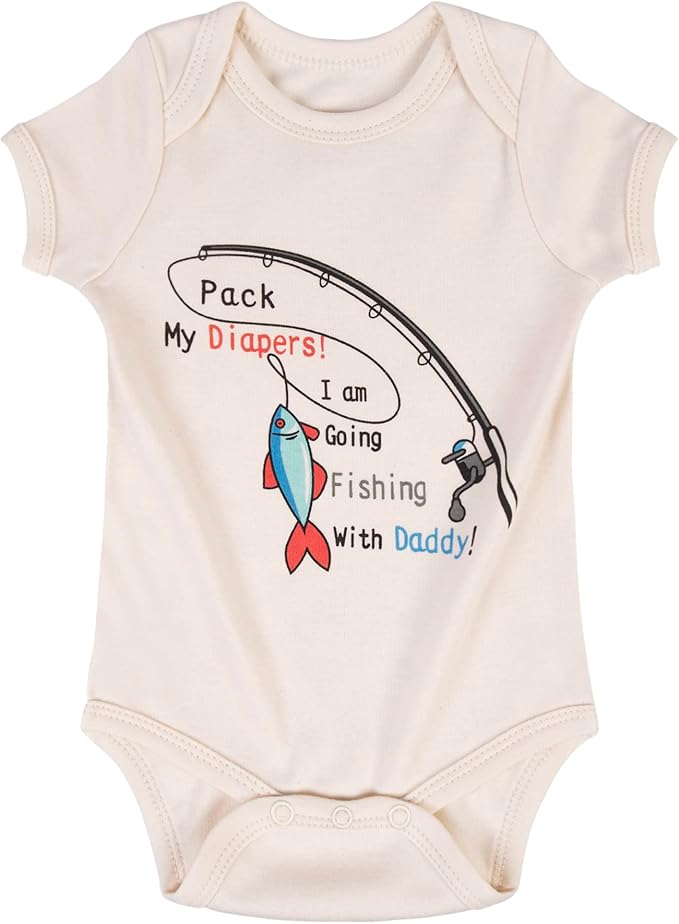 Cnins Funny Baby Bodysuit & Daddy Matching Cotton Outfit for Wild One 1st Birthday, Unisex Newborn Infant Clothes 0-24M