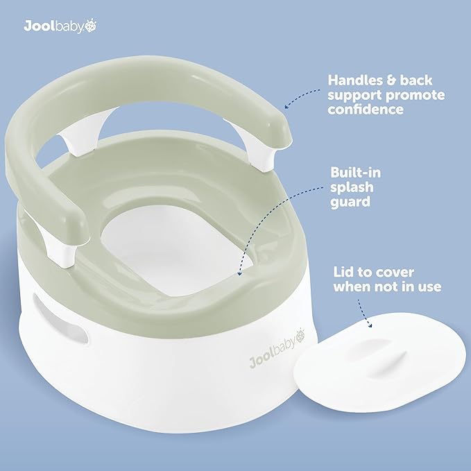 Jool Baby Potty Chair for Toddler Toilet Training - Splash Guard & Back Support (Sage)