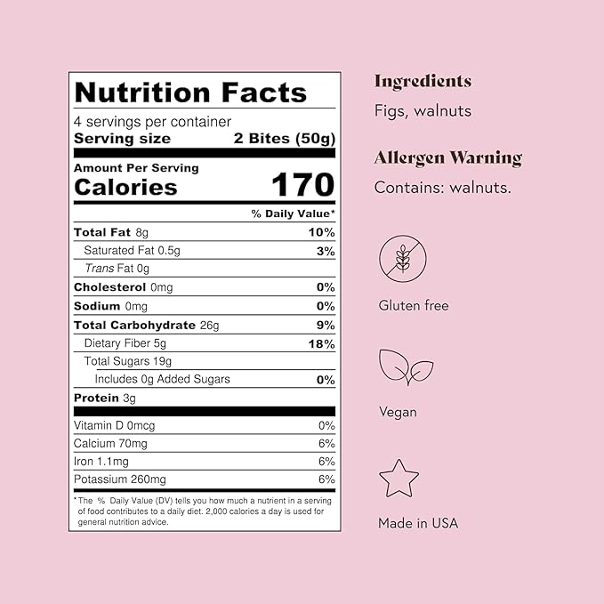 Fichi Fig and Nut Bites, a Wholesome and Delicious Gluten-Free Italian Fruit and Nut Snack, 3.5oz Bags (Two Pack, Variety)