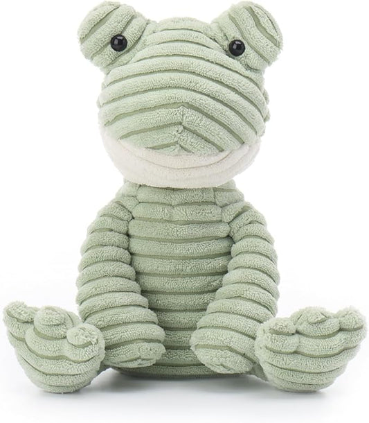 Apricot Lamb Toys Plush Corduroy Frog Stuffed Animal Soft Cuddly Perfect for Child (Corduroy Frog)