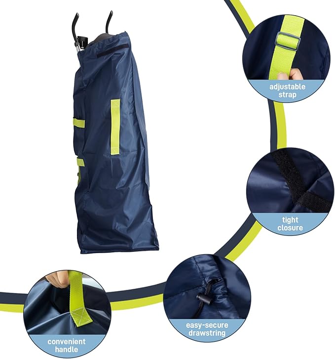 Umbrella Stroller Bag for Airplane, Gate Check Bag for Single Umbrella Strollers with Adjustable Carry Straps, Large Stroller Bag for Airplane Travel, Navy