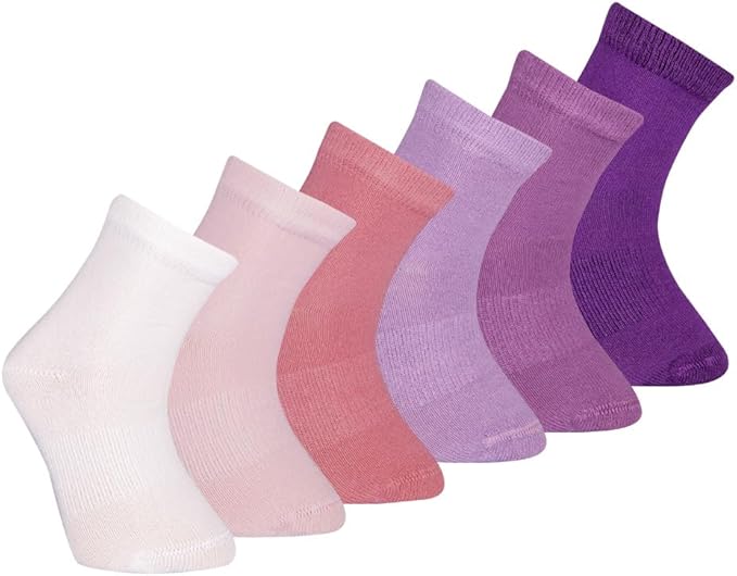Luna Seamless-Toe Viscose from Bamboo Crew Socks - Soft Eco-Friendly 6-Pack Baby & Toddler Socks