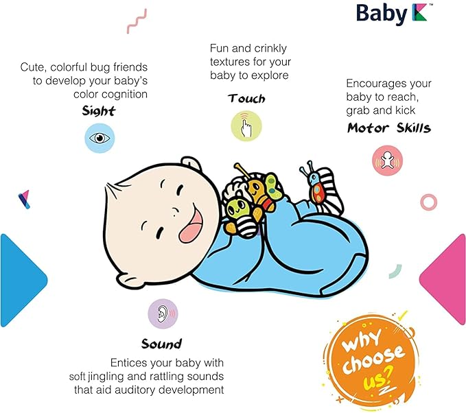 Baby Rattle Socks for Girls & Boys (Zoo Set) - Baby Toys 6-12 Months - Wrist Rattles and Foot Rattles - Baby Toys for Newborns As Gift - Easy to Wear Baby Rattle Toys