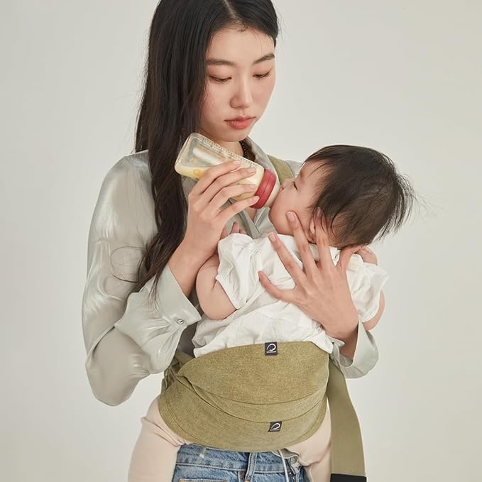 GOOSEKET 365 Toddler Carrier, 100% Cotton, Lightweight, Easy-to-USE, Portable, Suitable from 6-48 Months, Supports UP to 44LBS (Khaki)