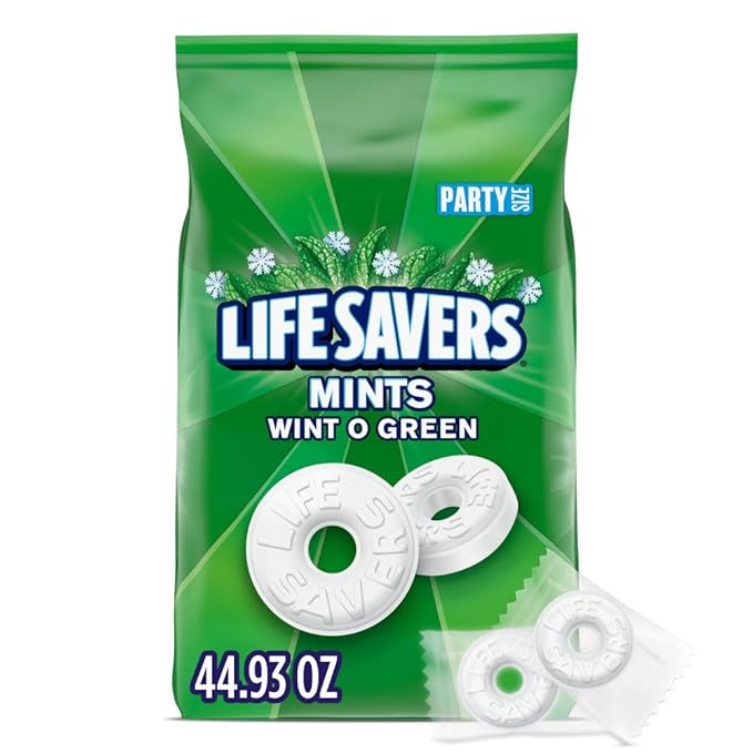 LIFE SAVERS Mints, Bulk Hard Candy Wint-O-Green Breath Mints, 44.93 oz Party Size