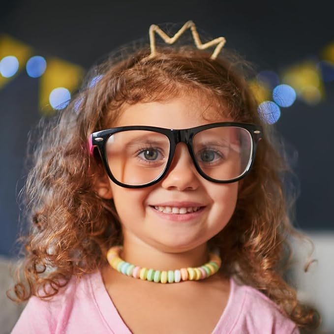 50 Candy Necklaces Individually Wrapped, Choker Style, Nostalgic Pastel Candy Jewelry Perfect for Party Favors, Pinata Fillers and Goodie Bags, Packed in a Convenient Display Tub, By 4YoreElves