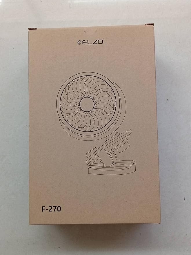 ELZO Clip on Fan, 5000mAh Mini USB Desk Auto Oscillating Small Fan, 360° Rotation Rechargeable Stepless Speed, Super Quiet Portable Fan for Office Stroller Car Camping Travel, Black