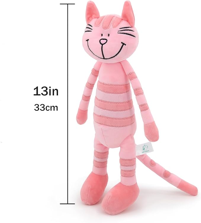 13" Pink Huggable Standing Cat Stuffed Animal Plush Toy, Stuffed Cat Plush Toy for Girls, Great Gift for Children, Birthday, Baby Shower, Christmas, Machine Washable