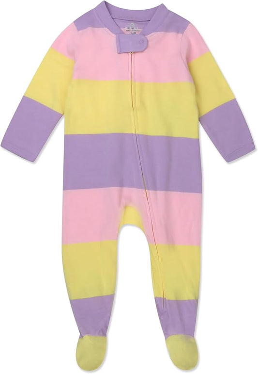 HonestBaby Baby Celebration Sleep & Play Footed One-Piece Pajama Sleeper 100% Organic Cotton