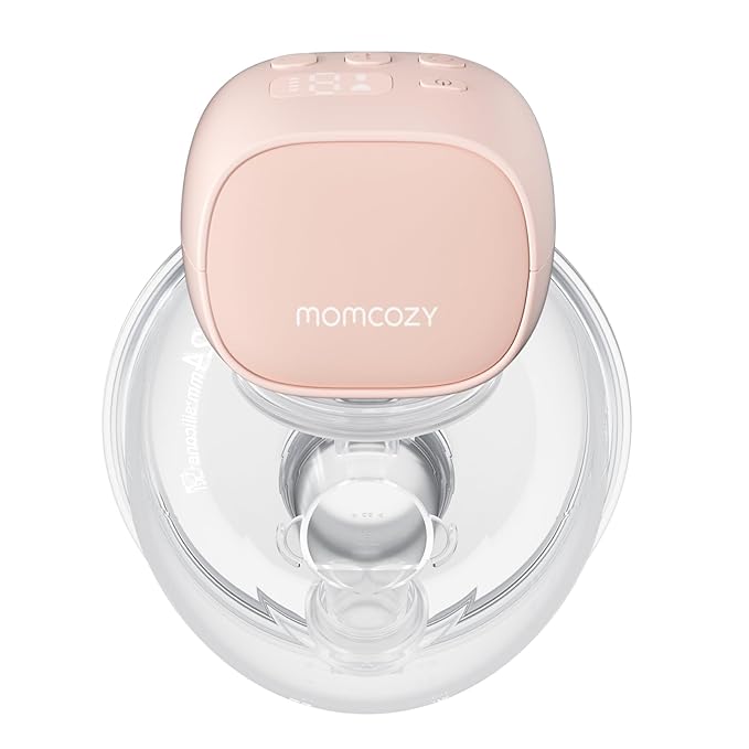 Momcozy S9 Pro Upgraded Wearable Breast Pump, Hands-Free Design with Extended Battery Life & LED Display, Double Electric Portable Pump with 2 Modes & 9 Levels, 24mm, 1-Pack, Pink