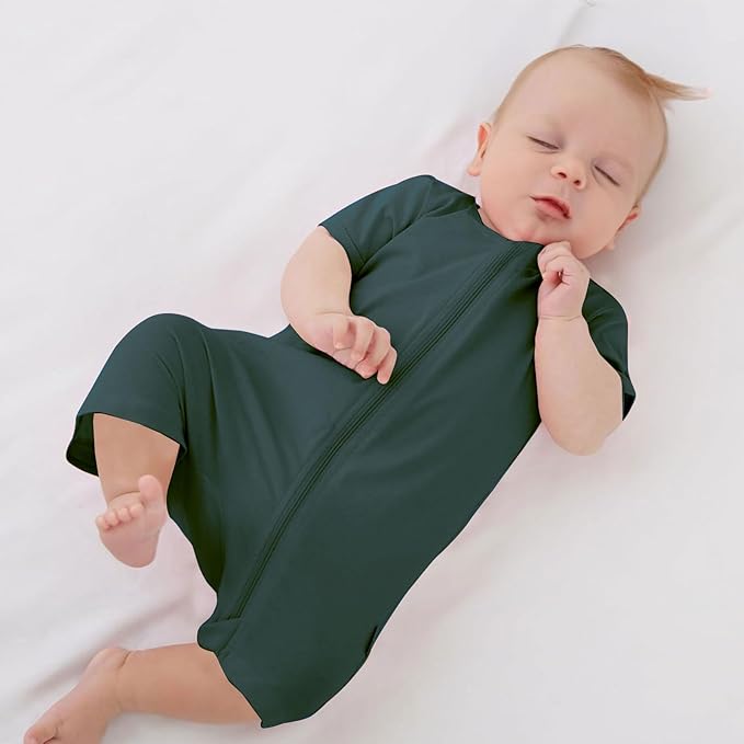 OPAWO Bamboo Baby Pajamas 3 Pack, Double Zipper Bamboo Sleepers for Baby Boy Girl Romper, Toddler Summer Clothes Outfit 0-24M