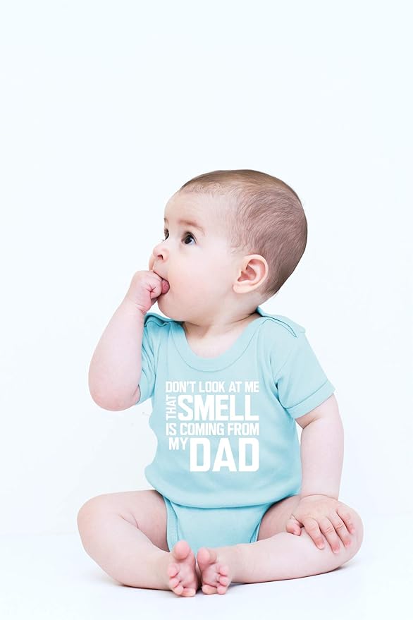 CBTwear Don’t Look at Me That Smell Is Coming From Dad - Baby Clothes - Funny Newborn Bodysuit Outfits for Boys and Girls