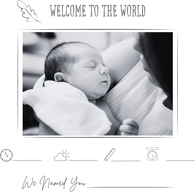 Joss & Lac Design Gender Neutral | Minimalist Keepsake Memory Book Photo Album for Baby Boy or Girl First 5 Years – A Milestone Book to Record Every Event from Birth to Age 5 (Sky Star)