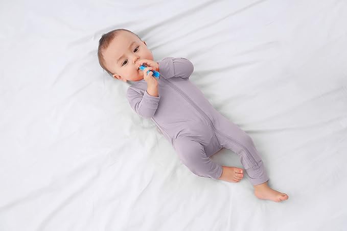 GUISBY Baby Pajamas with Mitten Cuffs - 3Pcs Girls Boys 2 Way Zipper Long Sleeve Rayon Sleepers