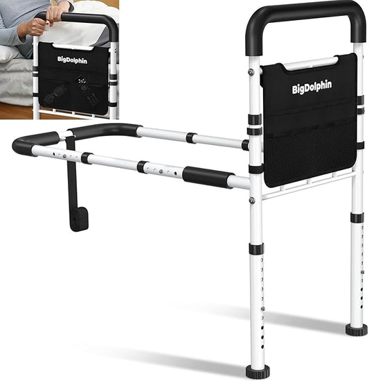 Bed Assist Rail for Elderly 2026 Upgrade - ASTM Certified, 400 LBS Capacity, Tool-Free, Stable Bed Assist Rails for Seniors with Ergonomic Non-Slip Handle & Storage Pocket