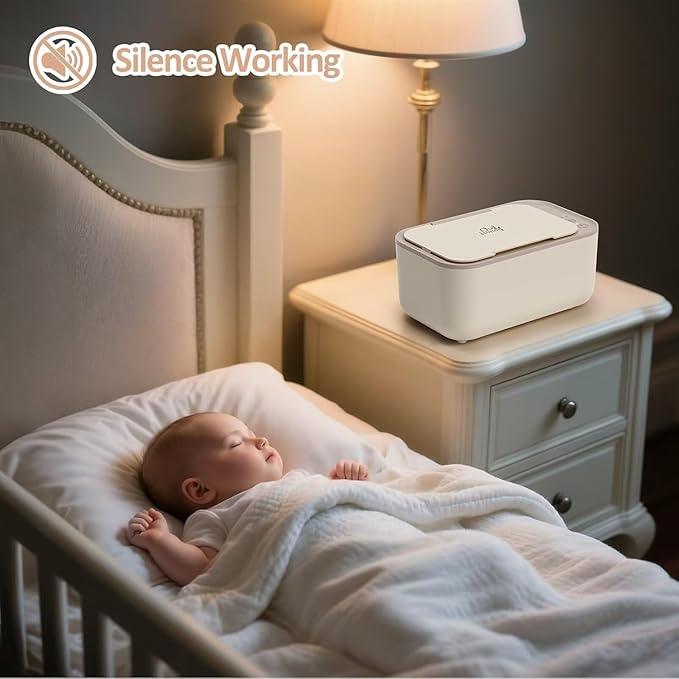 Baby Wipe Warmer, Wipe Warmer and Baby Wet Wipes Dispenser, 3 Mode Temp Control, Large Capacity, Evenly Overall Heating, Silence for Babies, Portable Diaper Wipe Warmer with Changing Light (Yellow)