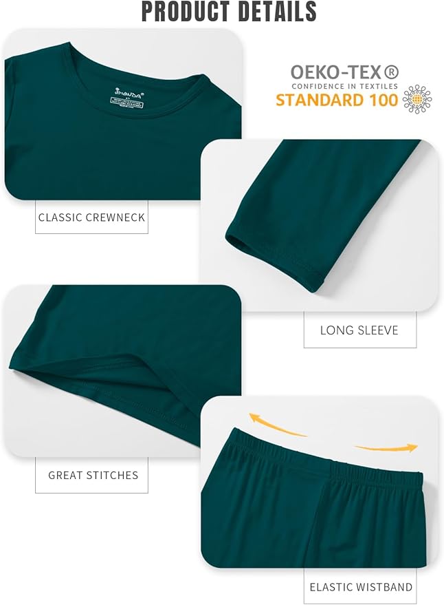 Jimonda Toddler Kids Girls Boys Pajamas Sets Soft Comfy Jammies Tencel Solid Raglan Sleepwear Pajamas Pjs 2pcs Set 18M-8Y