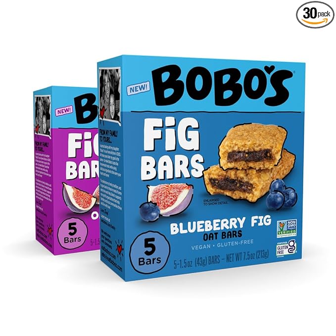 Bobo's Fig Bar (20, Variety Pack), Soft Baked, Non-GMO, Vegan, Snack Bar, Gluten Free