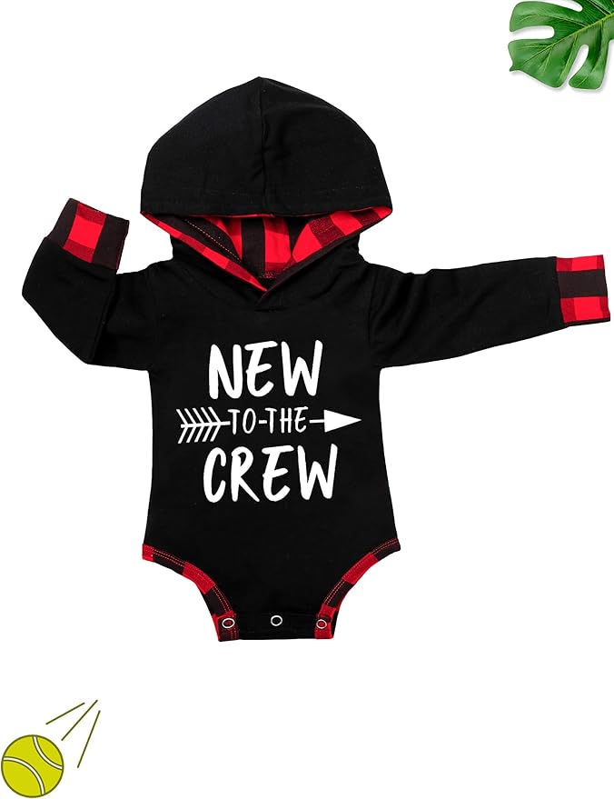 Fommy Newborn Baby Boy Clothes Plaid Letter Print Long Sleeve Hoodies + Long Pants 2PCS Fall Winter Outfits Set