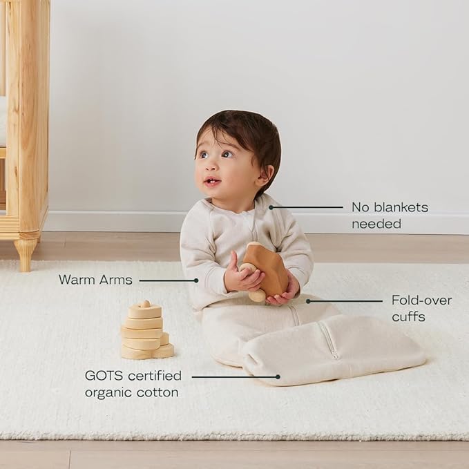 ergoPouch 3.5 Tog Jersey Sleeping Bag – Arms-Out Baby Sleep Sack – Soft, Breathable & Comfortable (3-12 Months, Oatmeal Marle)