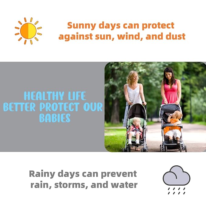 Clear Travel Weather Shield,Rain Cover for Double Stroller Universal,Breathable Waterproof Double Stroller Rain Cover Side by Side,Twins Stroller Cover for Rain/Wind/Snow/Cold/Dust