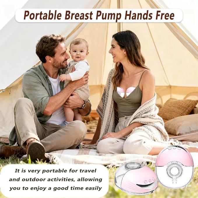 Electric Breast Pump,My-375 4 Modes & 12 Levels,Hands Free Breast Pump,Memory Function,Quiet Portable Pump,Strong Suction,Rechargeable,Double-Sealed Flange Sizes (19/21/24mm) (Light Color 2 Pack)