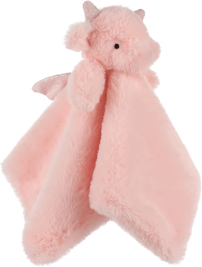 Apricot Lamb Pink Dragon Soft Loveys for Babies, Security Blanket for Baby Boy and Girl, 13.8 Inches for Infant and Toddlers