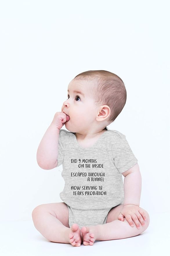 CBTwear Did 9 Month, Escaped Through a Tunnel, Serving 18 Years Baby Bodysuit Unisex Comfy Humor