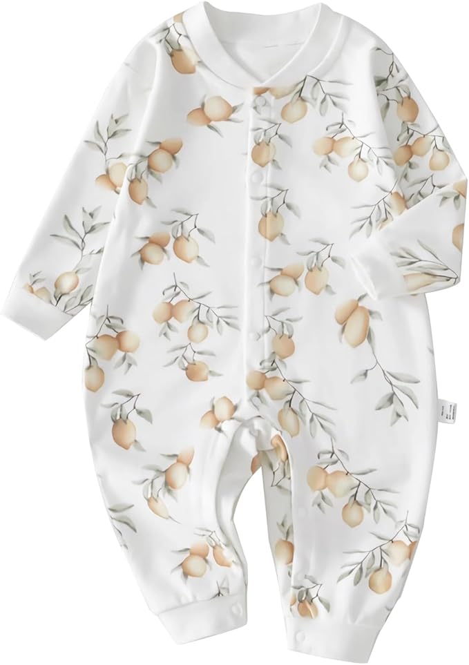 100% Organic Cotton Soft 3-24 Months Unisex Footless Newborn Baby Sleepers Pajamas Romper Boys Girls Long Sleeve