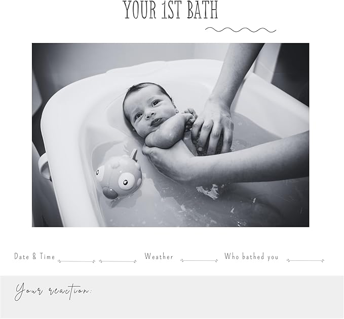 Joss & Lac Design Gender Neutral | Minimalist Keepsake Memory Book Photo Album for Baby Boy or Girl First 5 Years – A Milestone Book to Record Every Event from Birth to Age 5 (Sky Star)