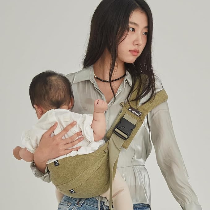 GOOSEKET 365 Toddler Carrier, 100% Cotton, Lightweight, Easy-to-USE, Portable, Suitable from 6-48 Months, Supports UP to 44LBS (Khaki)