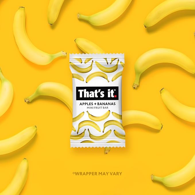 That’s It. Fun Size Fruit Bars Variety Pack(50 Pieces, 10g Each) With Apples + Bananas, Apples + Cranberries, Non-GMO, Paleo and Kosher Friendly, Gluten Free Breakfast Snacks