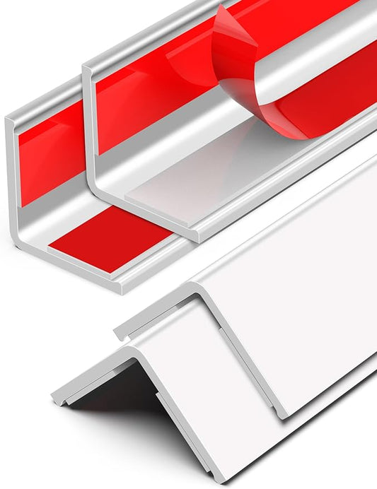 ‎Frychee Wall Corner Protector, Walls Edge Protector，Self-Adhesive Wall Corner Guards,PVC Double Side Edge Protector， Furniture Stairs Guard (4, 2.5x120cm/0.98x47.2in)