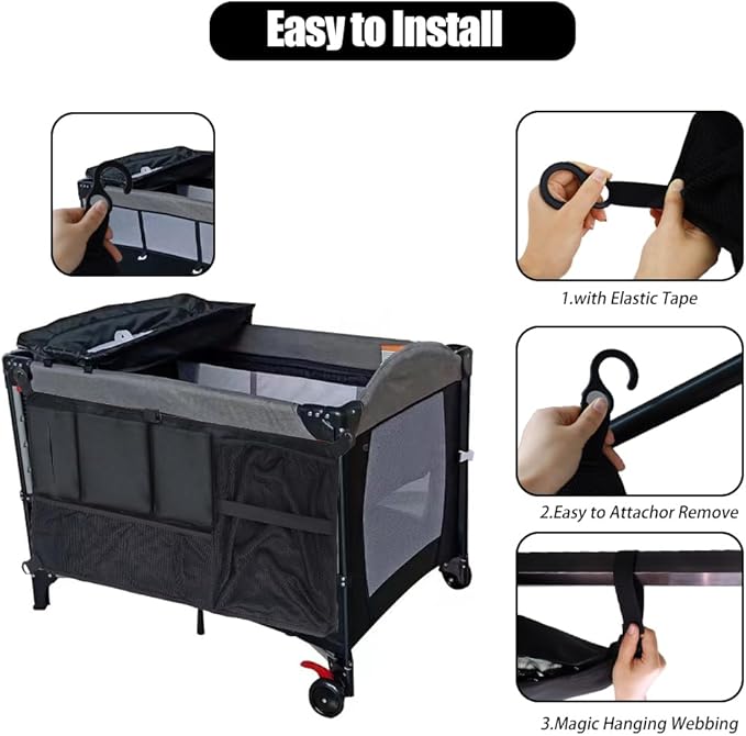 Stroller Wagon Cargo Net, Abnaok Wagon Accessories Organizer Compatible with WONDERFOLD W-Series Models, Large Capacity Mesh Cargo Storage Bag with Sorting Pockets Compatible with Keenz Wagon