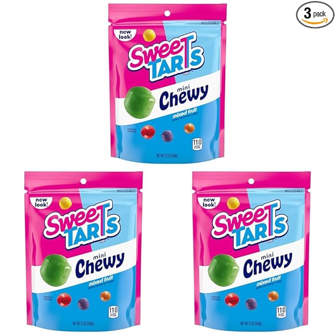 SweeTARTS Mini Chewy, Candy, Mixed Fruit, 12 oz (Pack of 3)