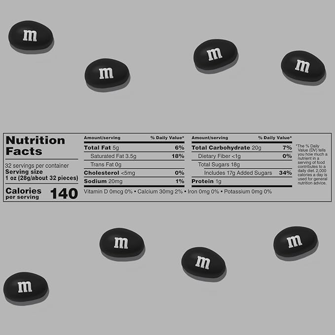 M&M’S Peanut Black Chocolate Candy - 2lbs of Bulk Candy in Resealable Pack for Easter, Candy Buffet, Birthday Parties, Theme Meetings, Candy Bar, Sweet Stuff for DIY Party Favors or Edible Decoration