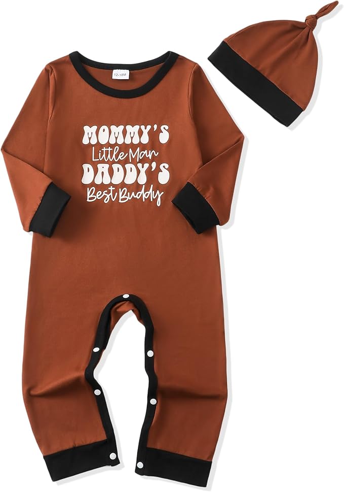 NZRVAWS Baby Boy Clothes Preemie Infant Boy Bear Outfits Jumpsuit Bodysuit Letter Print Romper