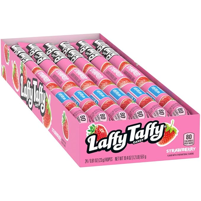 Laffy Taffy Rope Candy, Strawberry Flavor, 0.81 Ounce Ropes (Pack of 48)