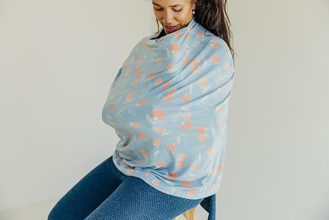 Copper Pearl Multi-Use Cover: Car Seat Covers, Nursing Cover, and Stroller Cover for Sun - Stretchy Fabric, All-Season Use, Stylish Designs, Easy Access for Moms - Clementine