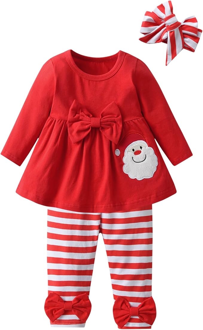 3PCS Baby Girl Clothes Ruffle Floral Shirt Tops Pants Headband Outfit Sets