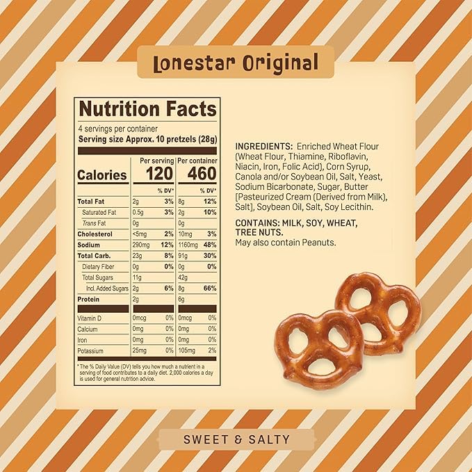 Lonestar Original Pretzels – 4 Oz Gourmet Bite-Sized Snacks Coated in Rich Butter Toffee – Perfect for Sharing or Indulging (Pack of 4)