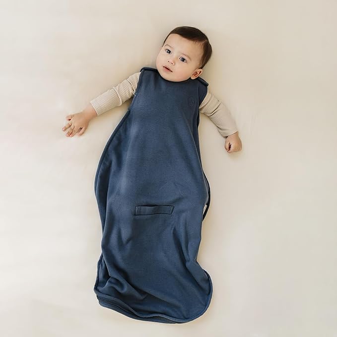Woolino 4 Season Sleep Sack - Ultimate Merino Wool Sleeping Bag - Two-Way Zipper Adjustable Universal Size Sleep Sack for Baby (2-24 Months) - Indigo