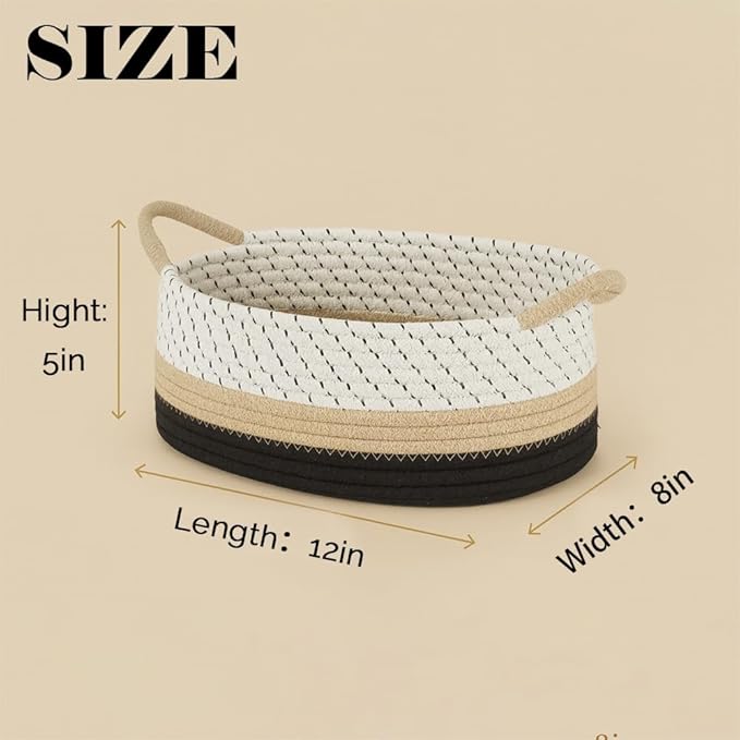 Yimi's Dream Cotton Rope Basket – Woven Gift Basket with Handles, Decorative Storage Basket for Baby Shower, Housewarming, Nursery, Toys, Laundry, Towels