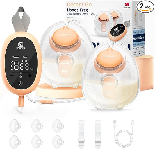 Upgraded Wearable Hands Free Breast Pump: D6 Portable Low Noise Breastfeeding Pumps with 3 Modes & 9 Levels & Memory Function | Leak-Proof Double-Seal Design | Strong Suction 15/17/21/25mm Flange