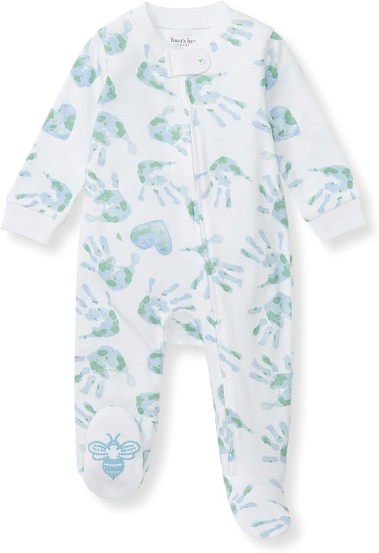 Burt's Bees Baby Baby Girls Pajamas, Zip Front Non-Slip Footed Sleeper Pjs, 100% Organic Cotton