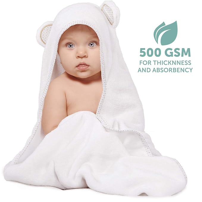 Hooded Baby Towels for Newborn - Super Soft Baby Bath Towels with Hood, Highly Absorbent Viscose Made from Bamboo Hooded Towel for Infant, Toddler and Kids, Baby Essentials