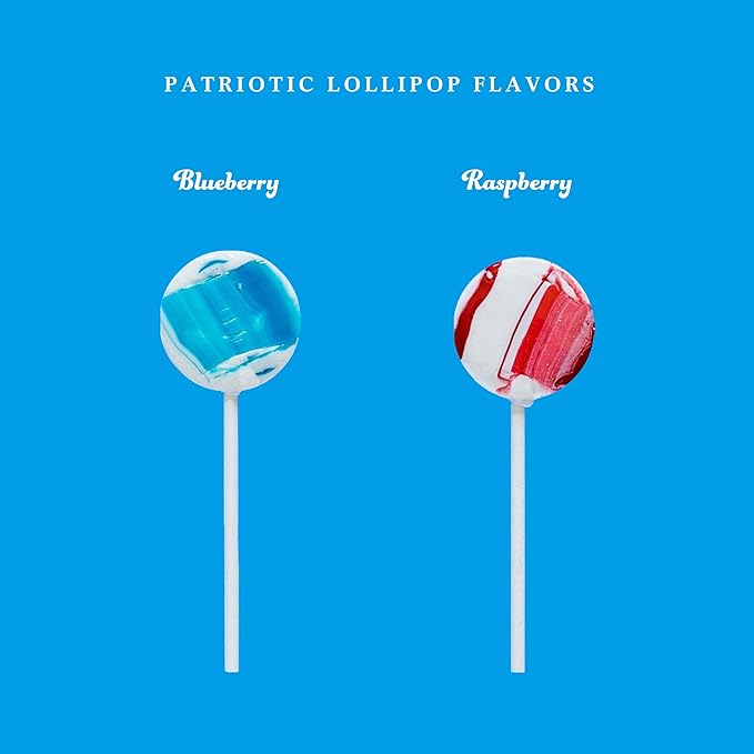 Patriotic Lollipops, Nut free, Parade Candy by Candy Creek, Red Raspberry & Blueberry Blast, 880 Count