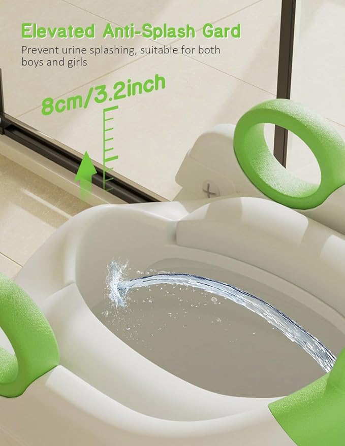 Potty Training Seat, Toddler Toilet Seat With Steps, 2 In 1 Toddler Potty Training Toilet With Splash Guard, Anti-Slip Step Stool Soft Mat, Adjust High Potty Seats For Toddlers Kids Boys Girls